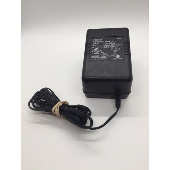 iHOME U150120DA3 (iH56) AC Power Adapter 15VDC  1200mA 0.37A 60 HZ Black Genuine - Picture 1 of 6